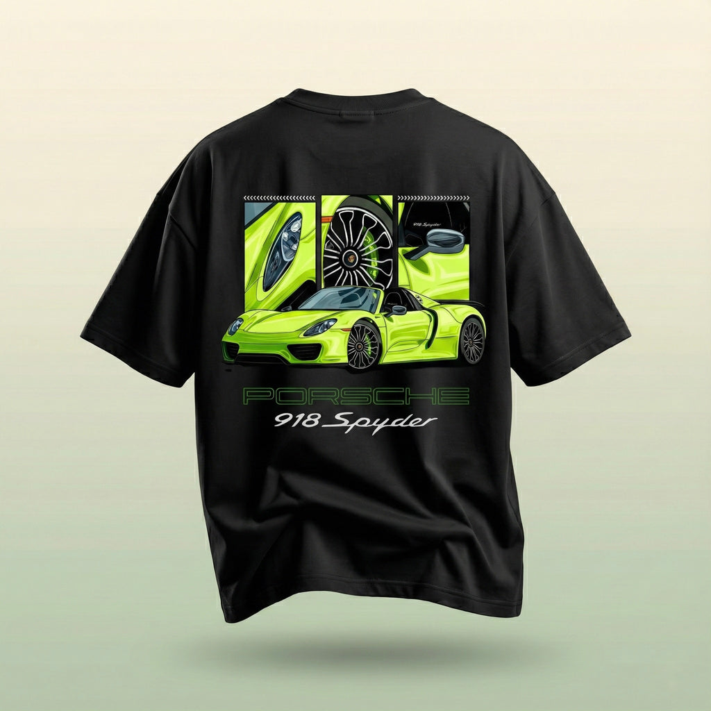 918 Spyder Neon Legacy Oversized T-Shirt | Premium Black Streetwear