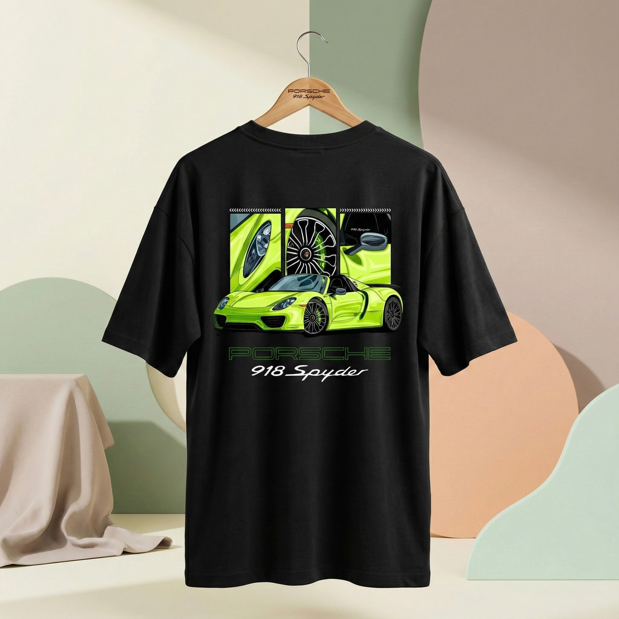 918 Spyder Neon Legacy Oversized T-Shirt | Premium Black Streetwear