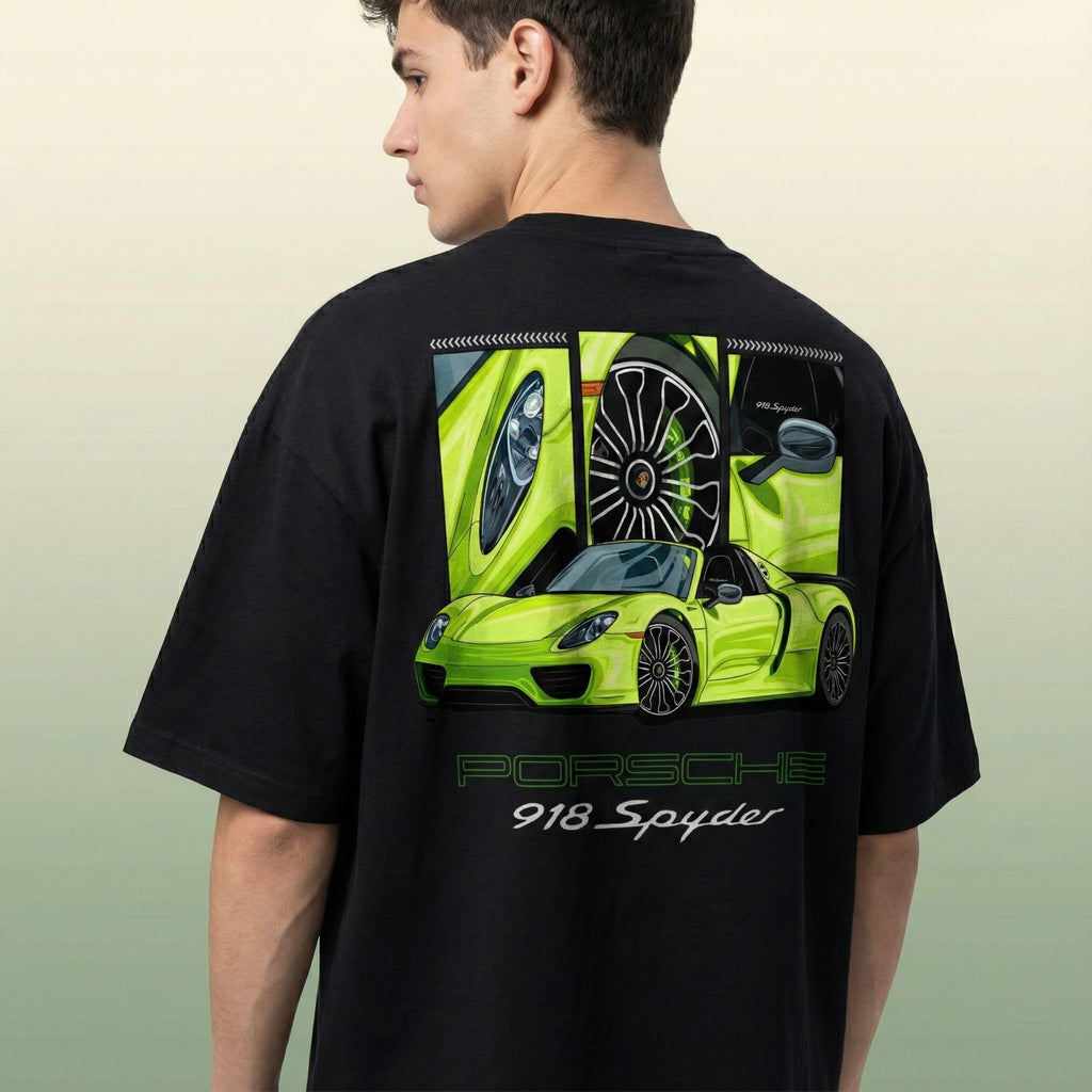 918 Spyder Neon Legacy Oversized T-Shirt | Premium Black Streetwear